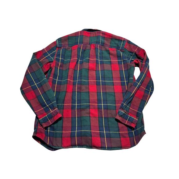 L.L. BEAN Long sleeve Flannel, collared shirt, size Large, Red & Green Plaid - Picture 2 of 8
